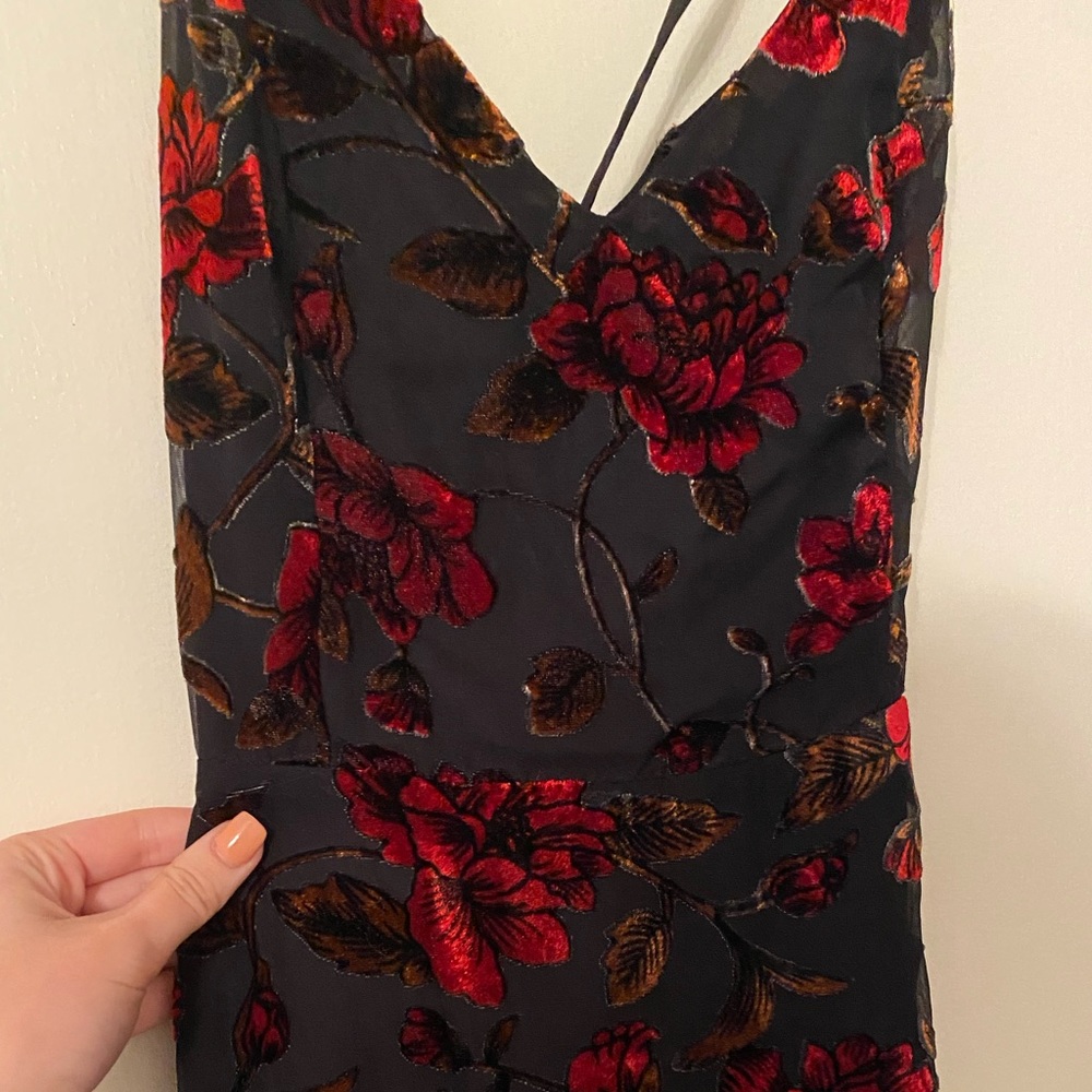 Black dress with velvet accents